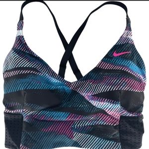 Nike Black Lineup Crossback Midkini Swim Top